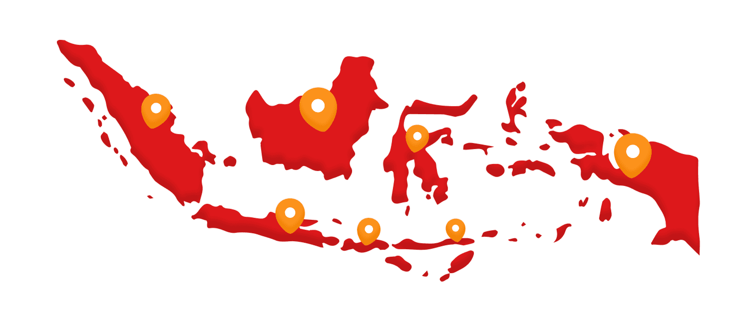 Map of Indonesia highlighting where Indonesian is spoken